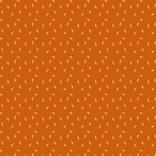 Manufacturer: Andover Fabrics Designer: Libs Elliott Collection: Atomic Print Name: Lightning Bolt in Rusty Material: 100% Cotton Weight: Quilting  SKU: A-749-O Width: 44 inches