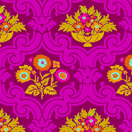 Manufacturer: Andover Fabrics Designer: Alison Glass Collection: Chrysanthemum Print Name: Courtyard in Aubergine Material: 100% Cotton Weight: Quilting  SKU: A-872-P Width: 44 inches