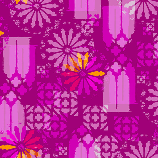 Manufacturer: Andover Fabrics Designer: Alison Glass Collection: Chrysanthemum Print Name: Sunlight in Plum Material: 100% Cotton Weight: Quilting  SKU: A-873-P Width: 44 inches