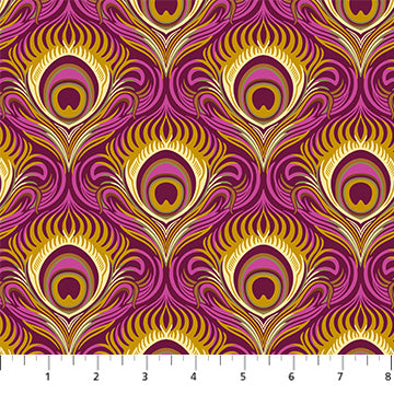 Manufacturer: Figo Fabrics Designer: Heather Bailey Collection: Wild Abandon Print Name: Seduction in Plum Material: 100% Cotton  Weight: Quilting  SKU: 90893-84 Width: 44 inches
