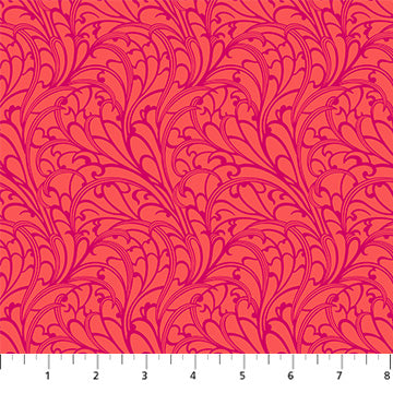 Manufacturer: Figo Fabrics Designer: Heather Bailey Collection: Wild Abandon Print Name: Passing Fancy in Flame Material: 100% Cotton  Weight: Quilting  SKU: 90896-26 Width: 44 inches
