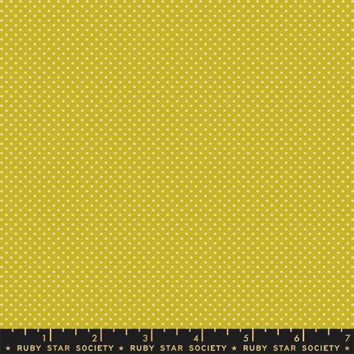 Manufacturer: Ruby Star Society
Designer: Alexia Abegg
Collection: Mystic Fable
Print Name: Mini Dot in Pistachio
Material: 100% Cotton
Weight: Quilting 
SKU: RS4102-26
Width: 44 inches