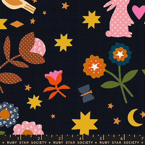 Manufacturer: Ruby Star Society
Designer: Alexia Abegg
Collection: Mystic Fable
Print Name: Mystic Fable in Soft Black
Material: 100% Cotton
Weight: Quilting 
SKU: RS4144-16
Width: 44 inches