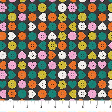 Manufacturer: Figo
Designer: Sarah Hearts
Collection: Bits and Bobs
Print Name: Buttons in Black
Material: 100% Cotton
Weight: Quilting
SKU: 91266-99
Width: 44 inches