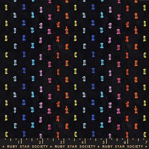 Manufacturer: Ruby Star Society
Designer: Alexia Abegg
Collection: Warp and Weft Mystic Fable
Print Name: Flicker in Black
Material: 100% Cotton Woven
Weight: Quilting 
SKU: RS4128-15
Width: 44 inches