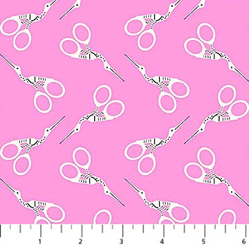 Manufacturer: Figo
Designer: Sarah Hearts
Collection: Bits and Bobs
Print Name: Scissors in Pink
Material: 100% Cotton
Weight: Quilting
SKU: 91270-21
Width: 44 inches