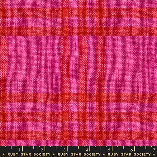 Manufacturer: Ruby Star Society
Designer: Alexia Abegg
Collection: Warp and Weft Mystic Fable
Print Name: Horizon Plaid Chore Coat in Vivid Pink
Material: 100% Cotton Woven
Weight: Quilting 
SKU: RS4162-11
Width: 44 inches