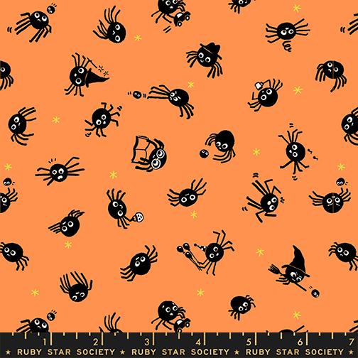 Manufacturer: Moda Fabrics
Designer: Ruby Star Society
Collection: Freaky Familiars
Print Name: Spider Sense in Pumpkin
Material: 100% Cotton
Weight: Quilting
SKU: RS5191-13
Width: 44 inches