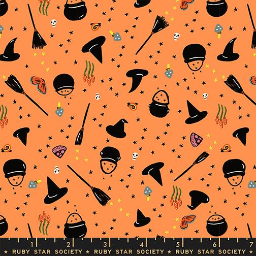 Manufacturer: Moda Fabrics
Designer: Ruby Star Society
Collection: Freaky Familiars
Print Name: Witchy Woman in Pumpkin
Material: 100% Cotton
Weight: Quilting
SKU: RS5195-12
Width: 44 inches