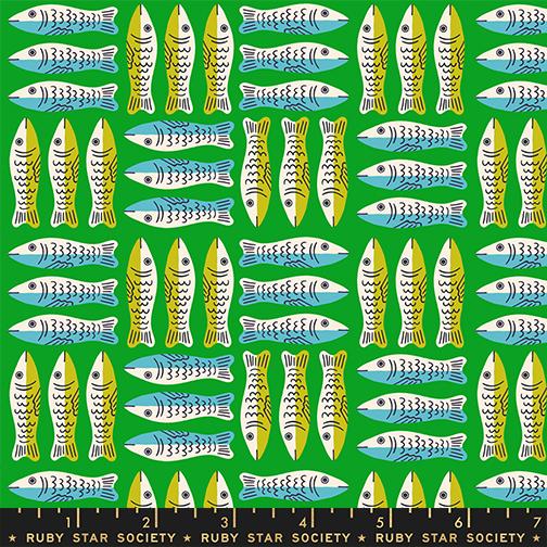 Manufacturer: Ruby Star Society
Designer: Alexia Abegg
Collection: 1 800 Calico
Print Name: Little Sardines in Verdant
Material: 100% Cotton
Weight: Quilting
SKU: RS4168-14
Width: 44 inches