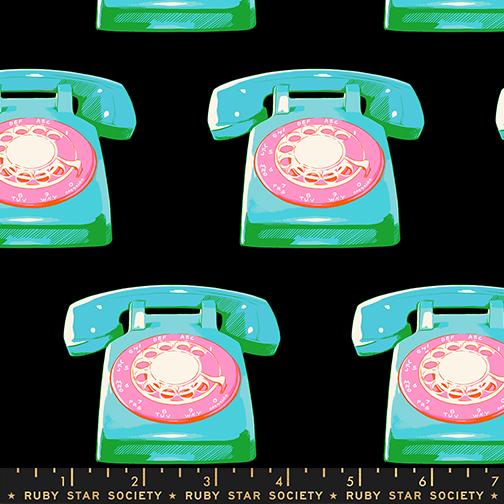 Manufacturer: Ruby Star Society
Designer: Melody Miller
Collection: Sparkle Mart
Print Name: Telephones in Black
Material: 100% Cotton
Weight: Quilting
SKU: RS0121-18
Width: 44 inches
