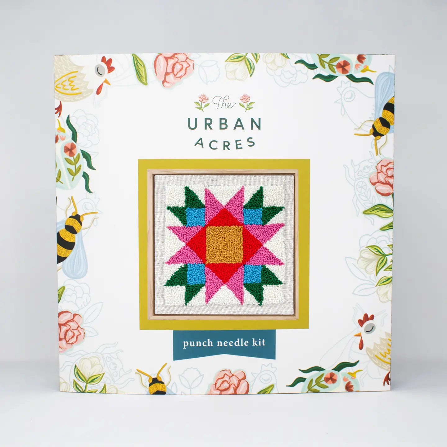 The Urban Acres - Rainbow Quilt Square Punch Needle Kit