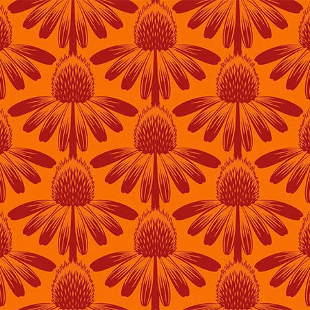 Manufacturer: Anna Maria Textiles for Northcott Fabrics
Designer: Anna Maria Parry
Collection: Indelible
Print Name: Coneflower in Tangerine
Material: 100% Cotton
Weight: Quilting
SKU: AMT1001-59C
Width: 44 inches