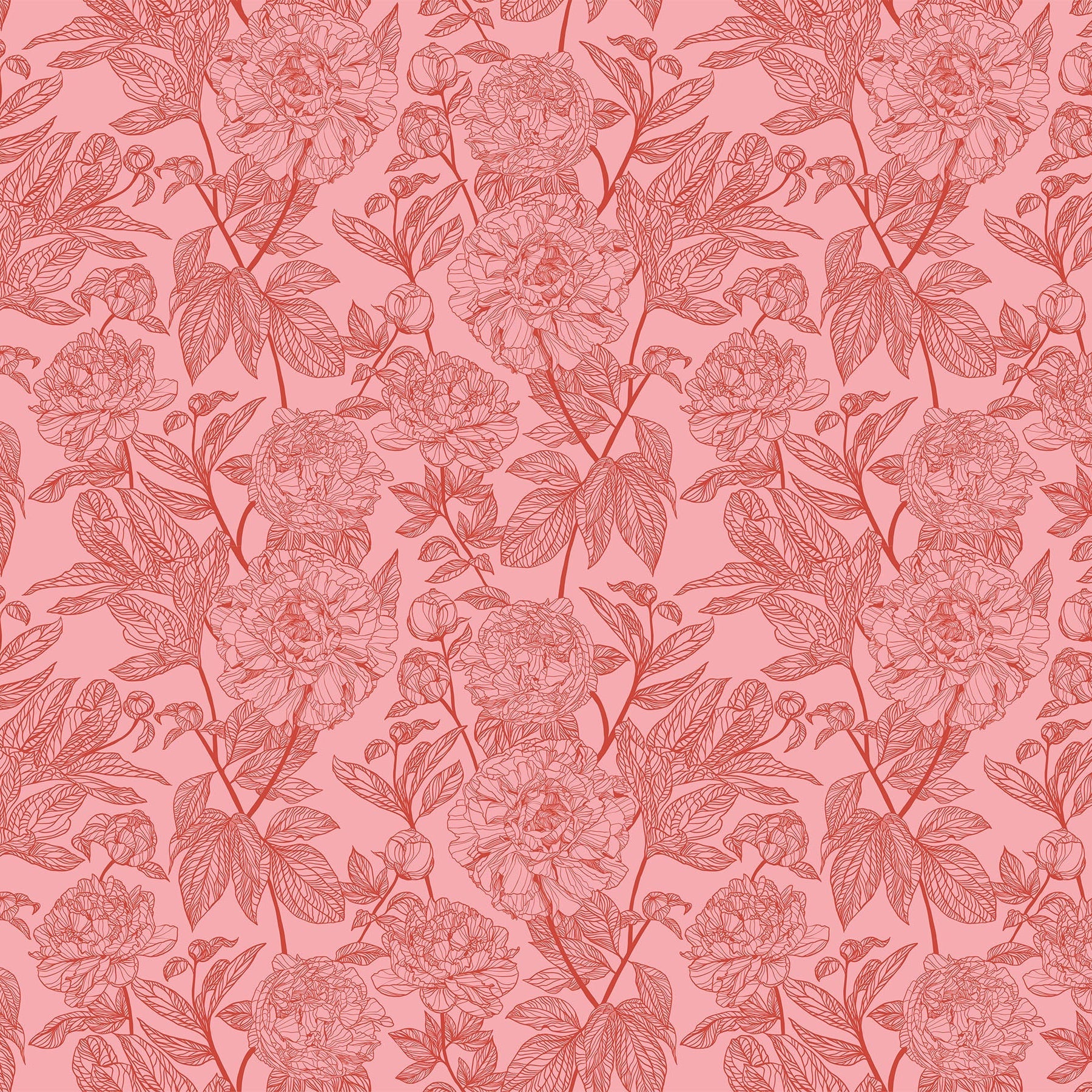 Manufacturer: Anna Maria Textiles for Northcott Fabrics
Designer: Anna Maria Parry
Collection: Indelible
Print Name: Peony in Rouge
Material: 100% Cotton
Weight: Quilting 
SKU: AMT1000-23V
Width: 44 inches