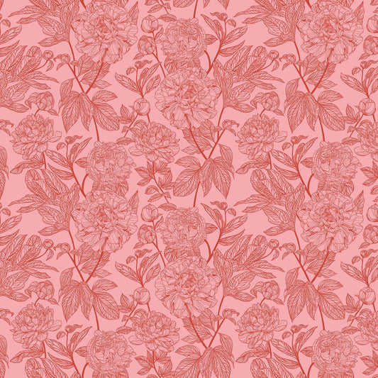 Manufacturer: Anna Maria Textiles for Northcott Fabrics
Designer: Anna Maria Parry
Collection: Indelible
Print Name: Peony in Rouge
Material: 100% Cotton
Weight: Quilting 
SKU: AMT1000-23V
Width: 44 inches