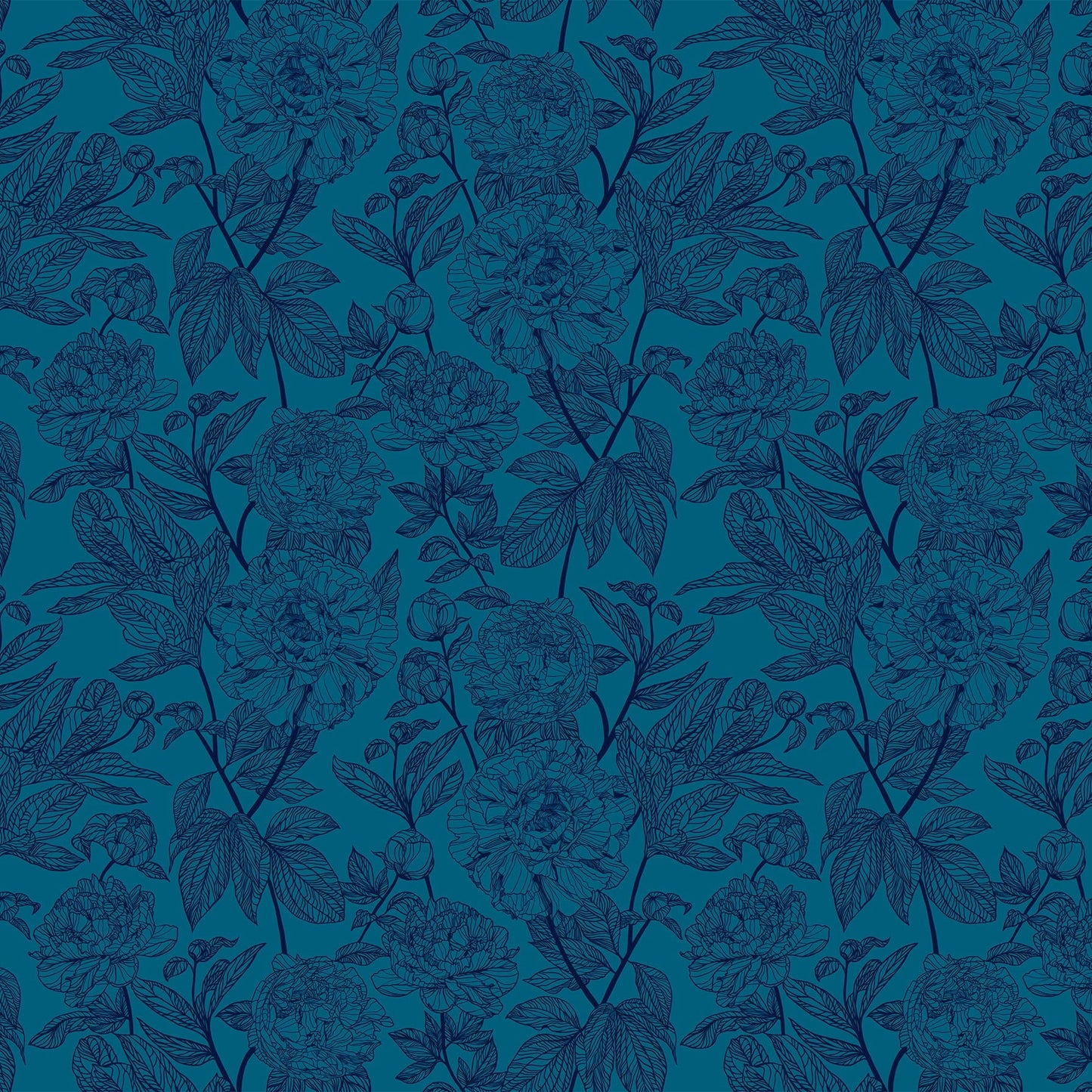 Manufacturer: Anna Maria Textiles for Northcott Fabrics
Designer: Anna Maria Parry
Collection: Indelible
Print Name: Peony in Ocean
Material: 100% Cotton
Weight: Quilting 
SKU: AMT1000-47L
Width: 44 inches