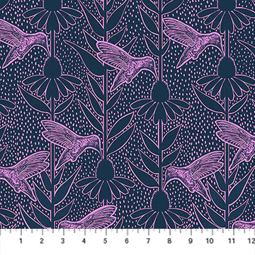 Manufacturer: Anna Maria Textiles for Northcott Fabrics
Designer: Anna Maria Parry
Collection: Indelible Ink
Print Name: Humming in Navy
Material: 100% Cotton
Weight: Quilting
SKU: AMT1007-49C
Width: 44 inches
