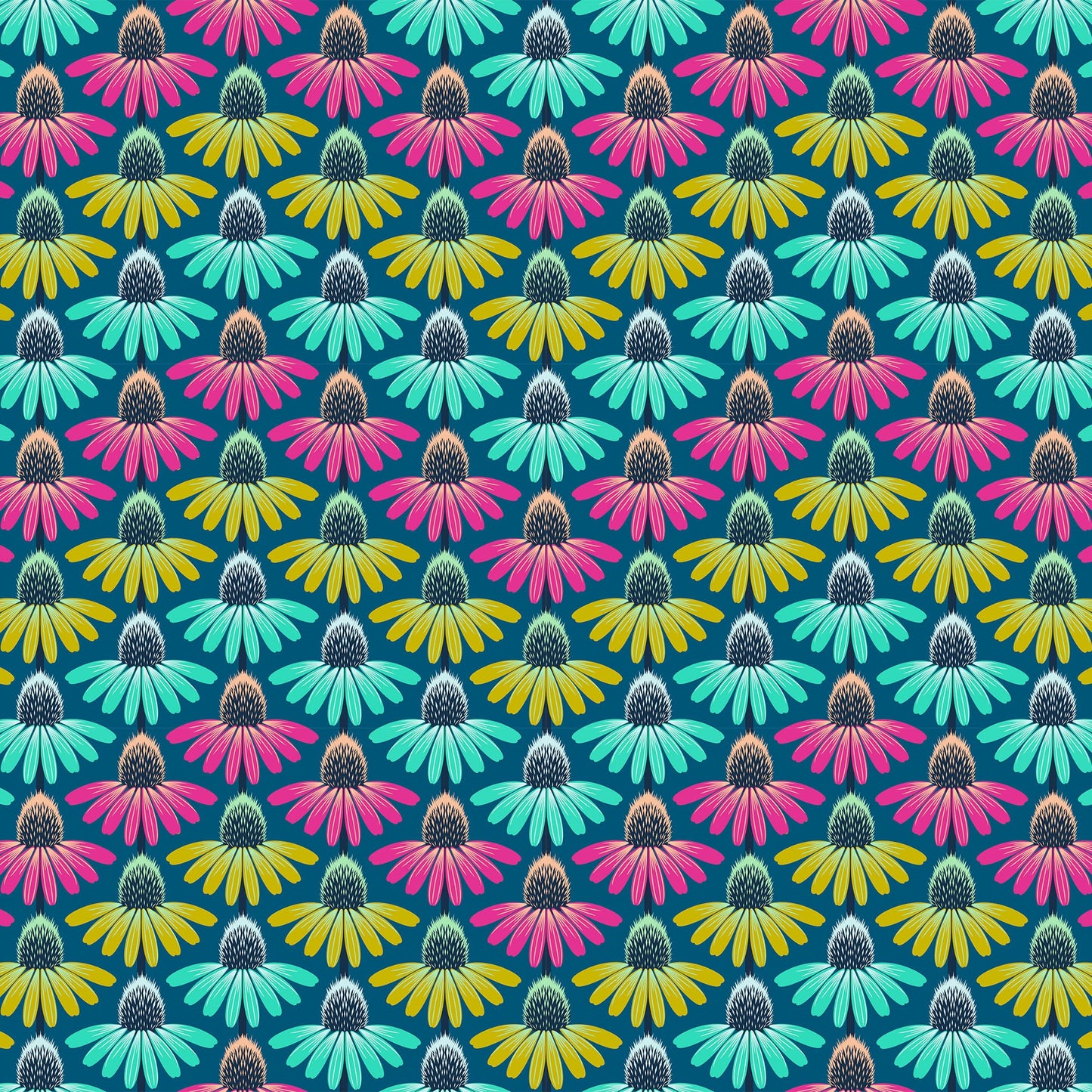 Manufacturer: Anna Maria Textiles for Northcott Fabrics
Designer: Anna Maria Parry
Collection: Perennial Borders
Print Name: Echinacea Rhythm in Parade
Material: 100% Cotton
Weight: Quilting
SKU: AMT136-86C
Width: 44 inches