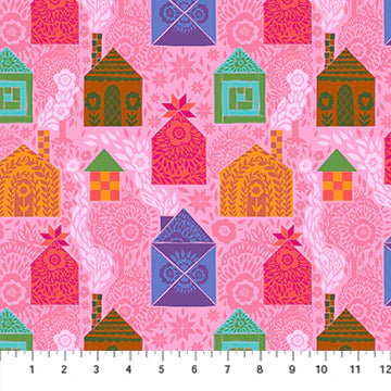 Manufacturer: Anna Maria Textiles for Northcott Fabrics
Designer: Anna Maria Parry
Collection: Allegory
Print Name: Storybook in Bubblegum
Material: 100% Cotton
Weight: Quilting 
SKU: AMT146-20C
Width: 44 inches