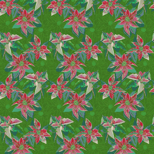 Manufacturer: Anna Maria Textiles for Northcott Fabrics
Designer: Anna Maria Parry
Collection: Cozy Christmas
Print Name: Poinsettia in Housewarming
Material: 100% Cotton
Weight: Quilting 
SKU: AMT166-72C
Width: 44 inches