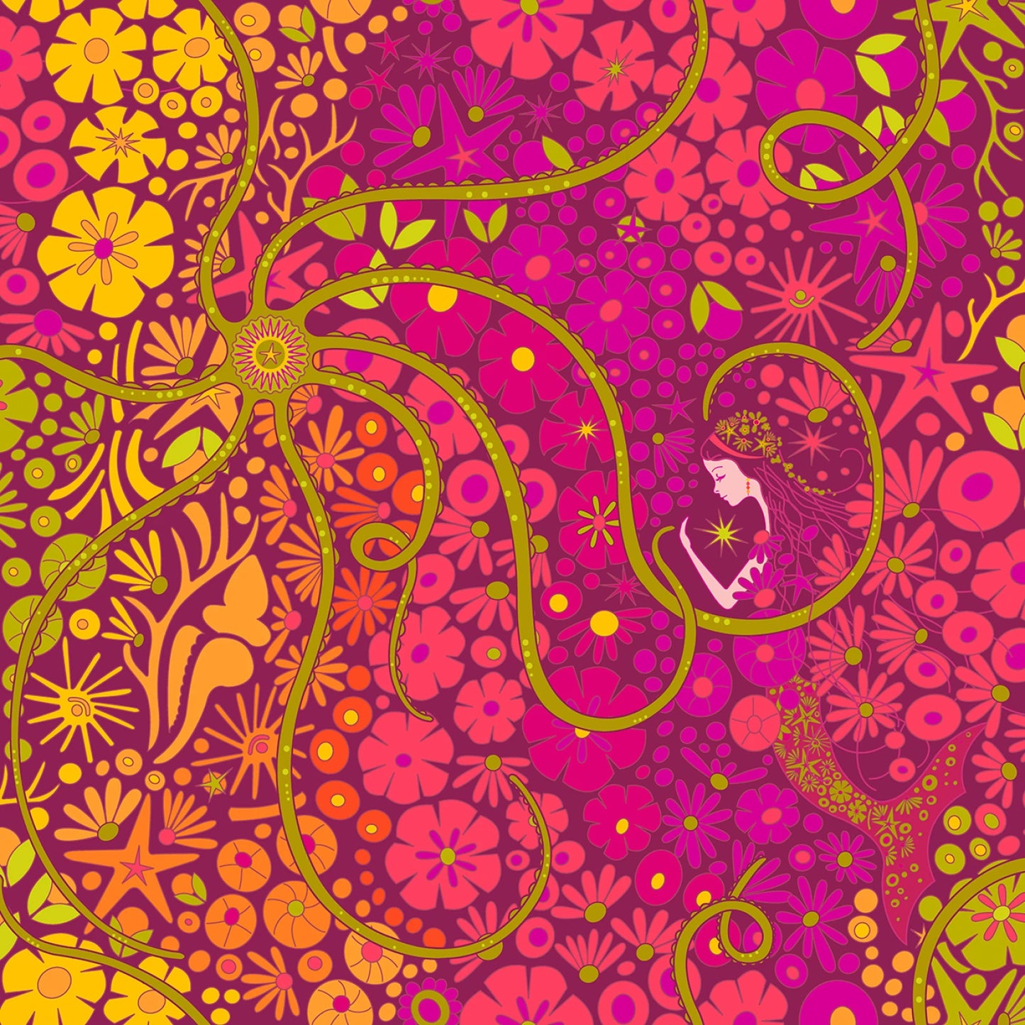 Manufacturer: Andover Fabrics
Designer: Alison Glass
Collection: Redwood 108s
Print Name: Puerto in Bloom WIDEBACK
Material: 100% Cotton
Weight: Quilting
SKU: AW10462
Width: 108 inches