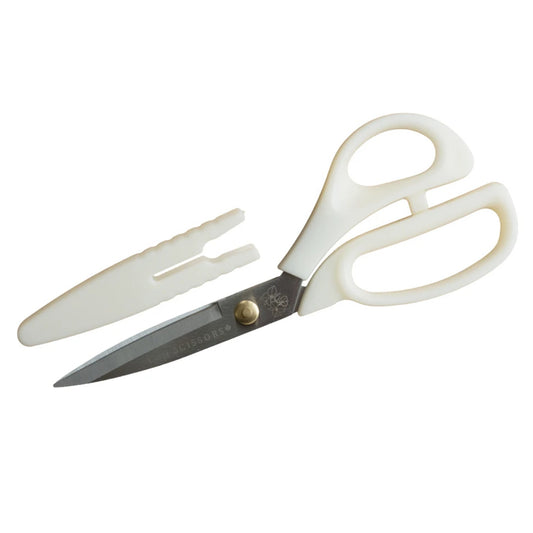 Introducing our latest collection: the Bloom Series. Designed to be both versatile and heavy-duty, these fabric scissors are ideal for a wide range of everyday projects. They feature a blunted tip for added safety, include a protective cap for secure storage, and are crafted with handles made from recycled plastic. Each pair is finished with a unique flower engraving and is a reflection of one of our values, both as a business and as individuals.