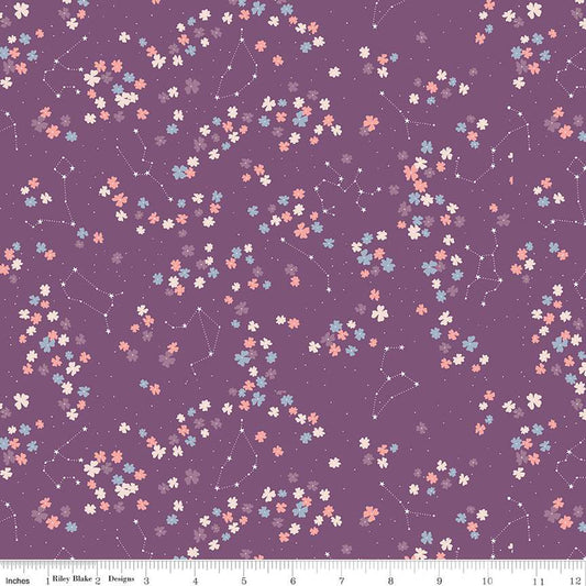 Manufacturer: Riley Blake Designs Designer: Fran Gulick of Cotton and Joy Collection: Moonchild Print Name: Constellations in Grape Material: 100% Cotton Weight: Quilting SKU: SC13823-GRAPE Width: 44 inches
