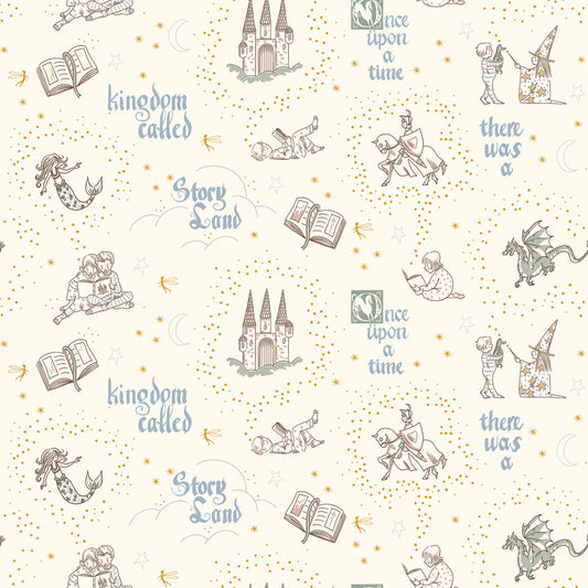 Manufacturer: Riley Blake Designs
Designer: Sarah Jane
Collection: Story Land
Print Name: Once Upon a Time in Cream
Material: 100% Cotton
Weight: Quilting
SKU: C18301R-CREAM
Width: 44 inches