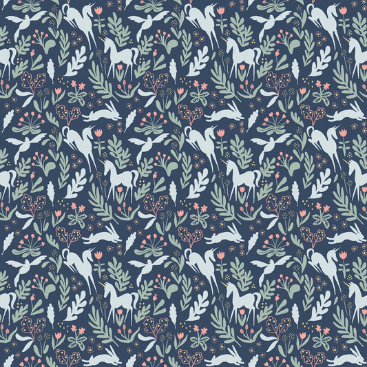 Manufacturer: Riley Blake Designs
Designer: Sarah Jane
Collection: Story Land
Print Name: Magic Folk in Navy
Material: 100% Cotton
Weight: Quilting
SKU: C18303R-NAVY
Width: 44 inches