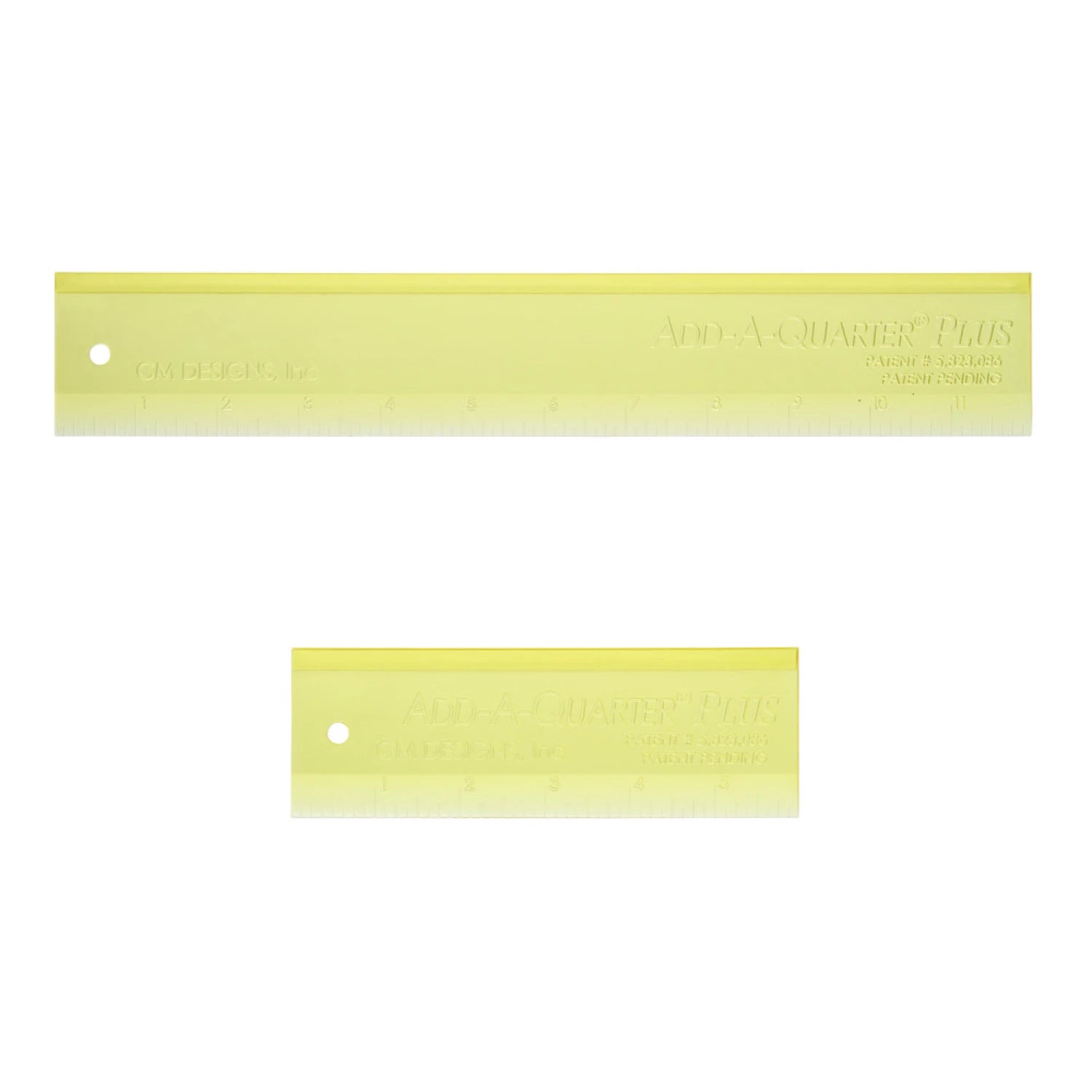 The specially designed lip on this ruler automatically allows 1/4 inch seam allowance to any angle for your rotary cutter.

Features Include:
Tapered edge to fold back foundation
Wider for easier handling
Use one tool for straight edge and for trimming 1/4" seam allowance.
Paper piece faster with less motion.

Included: Two Rulers - 6in and 12in
