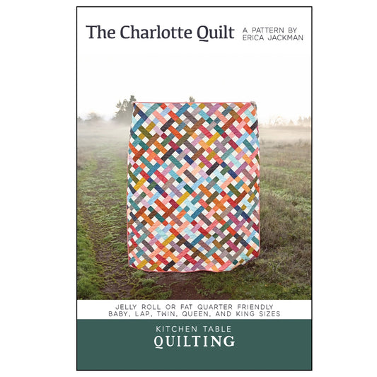 Meet the Charlotte Quilt Pattern! This fun, versatile pattern is just what you need. After lots of requests for a jelly roll friendly version of the Betty or Tessa Quilt patterns, I have a quilt for you that can be made with jelly roll strips, fat quarters, or scraps and that has instructions for 5 sizes:

Sizes:
Baby Size - 34" x 45"
Lap Size - 56" x 68"
Twin Size - 68" x 90"
Queen Size - 90" x 113"
King Size - 113" x 113"

Skill Level: Intermediate