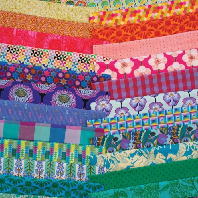 This Factory Cut FAT QUARTER BUNDLE contains 28 quilting cotton prints by Anna Maria Parry for Anna Maria Textiles.

Manufacturer: Anna Maria Textiles for Northcott Fabrics
Designer: Anna Maria Parry
Collection: Colorway Bundles - Cheery
Material: 100% Cotton
Weight: Quilting 
SKU: FQ1CHRY28-10