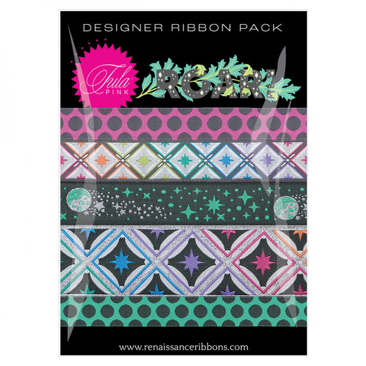 Renaissance Ribbons - Tula Pink Roar! Storm Designer Ribbon Pack