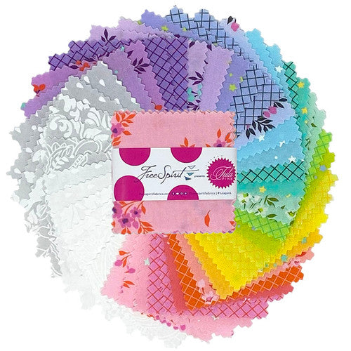This Factory Cut Mini Charm Pack contains 44 - 2.5" x 2.5" quilting cotton prints from True Colors 2025 by Tula Pink for Freespirit Fabrics

Manufacturer: FreeSpirit Fabrics
Designer: Tula Pink
Collection: True Colors 2025
Material: 100% Cotton 
SKU: FB18MCTP.TRUECOLORS
Weight: Quilting