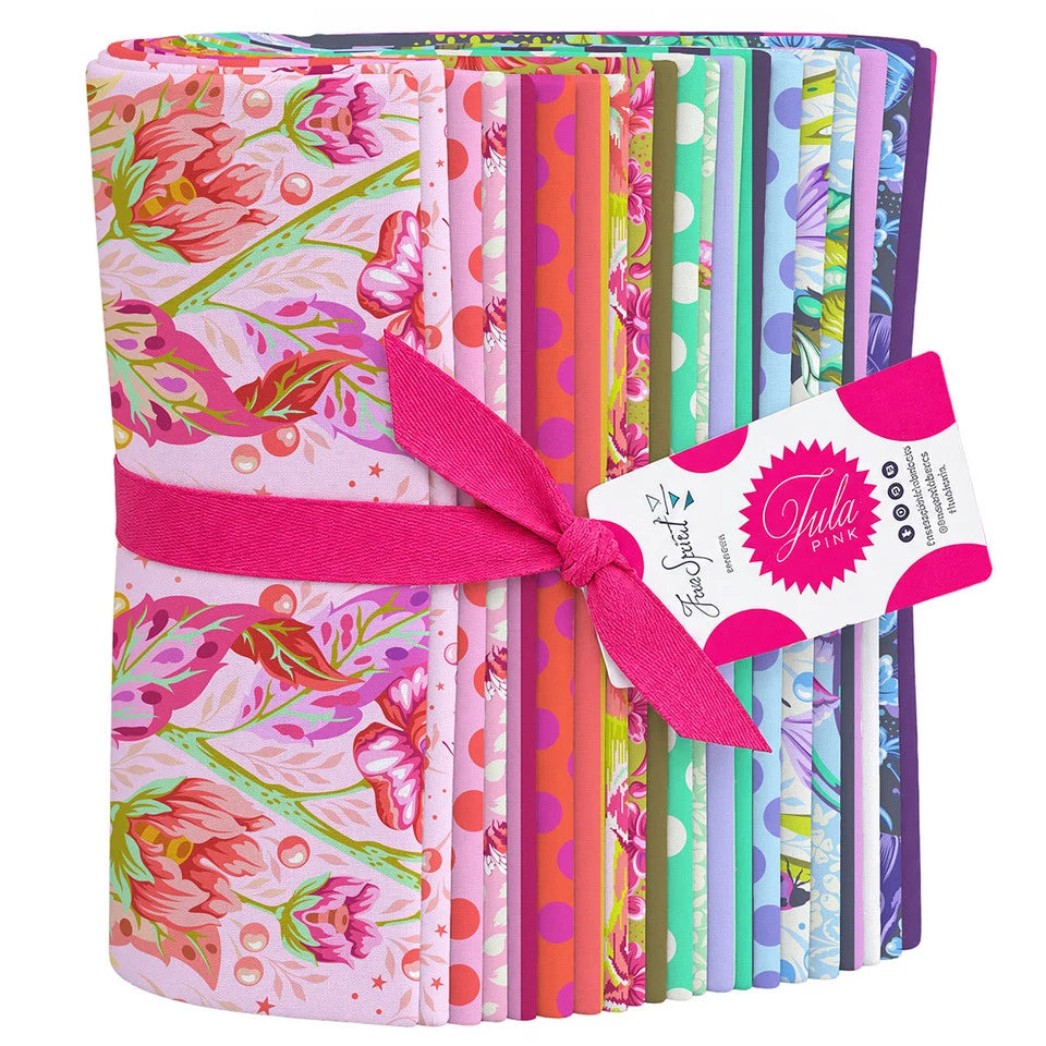 This Factory Cut 10" Design Strip Bundle contains 36 fabrics from both the Down to Earth and Sticks and Stones collection. Each piece measures 10" × 44", offering ample yardage for larger patchwork designs, quilt backs, or border accents.

Manufacturer: Freespirit Fabrics
Designer: Tula Pink
Collection: Down to Earth
Material: 100% Cotton
Weight: Quilting
