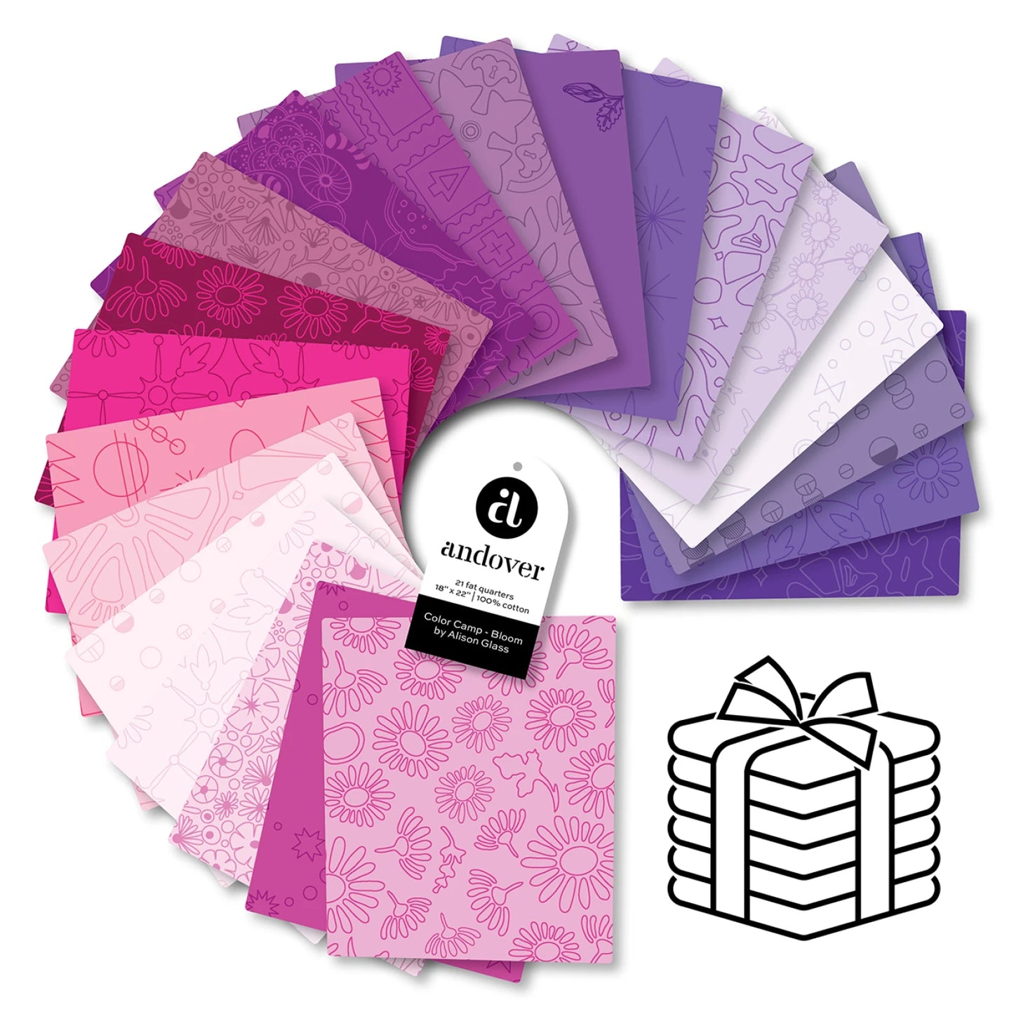 This Factory Cut FAT QUARTER BUNDLE contains 21 Fat Quarters from Color Camp by Alison Glass for Andover Fabrics.

Manufacturer: Andover Fabrics
Designer: Alison Glass
Collection: Color Camp
Material: 100% Cotton
Weight: Quilting