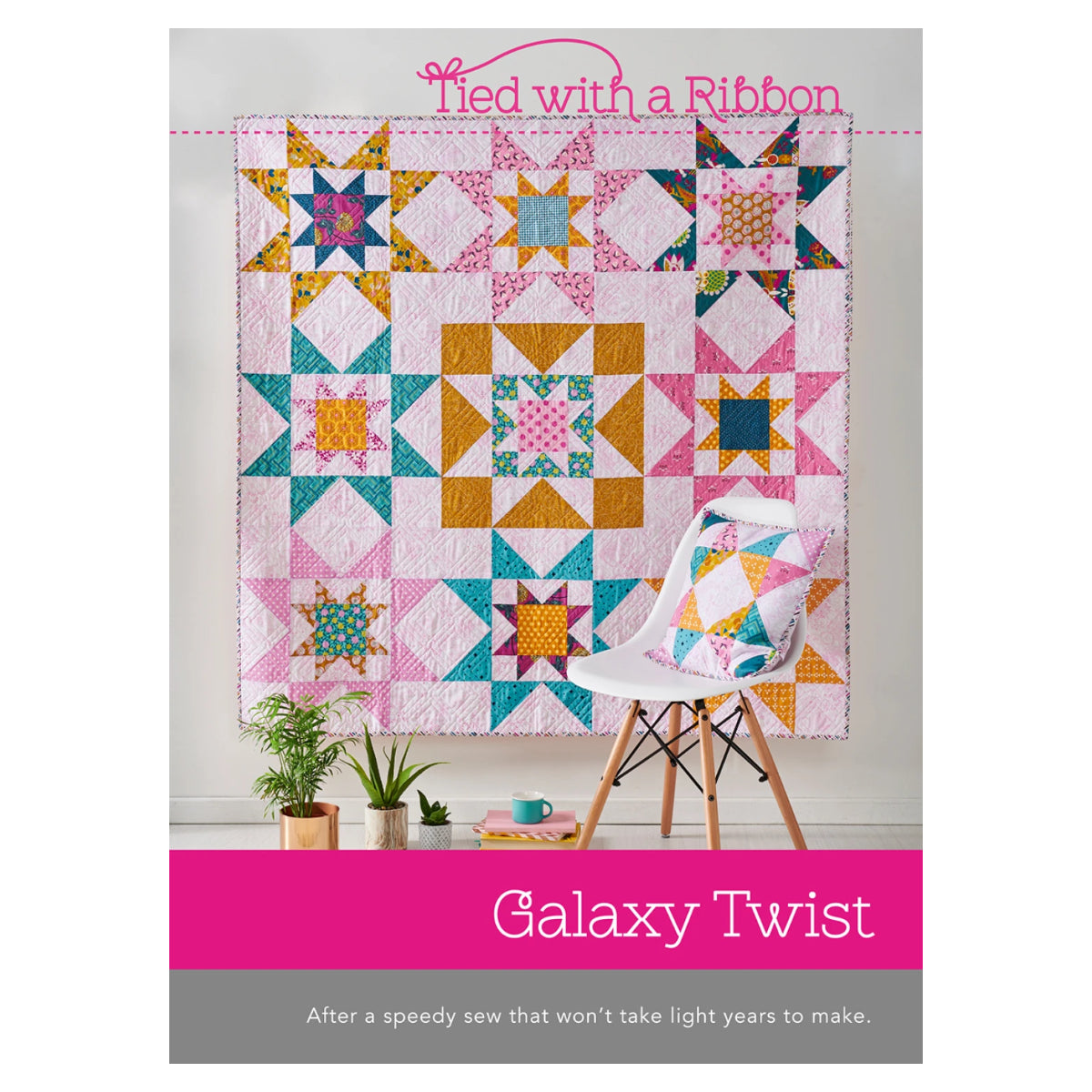 After a speedy sew that won’t take light years to make? Quick stitch stars and supersized blocks are just the trick. The Galaxy Twist Quilt is Fat Quarter Friendly and comes in 3 sizes - Baby Quilt, Lap Quilt and Queen Quilt.

Printed Paper Pattern
Technique: Standard Machine Sewing
Templates included: Yes - Paper Templates
Skill Level: Confident Beginner