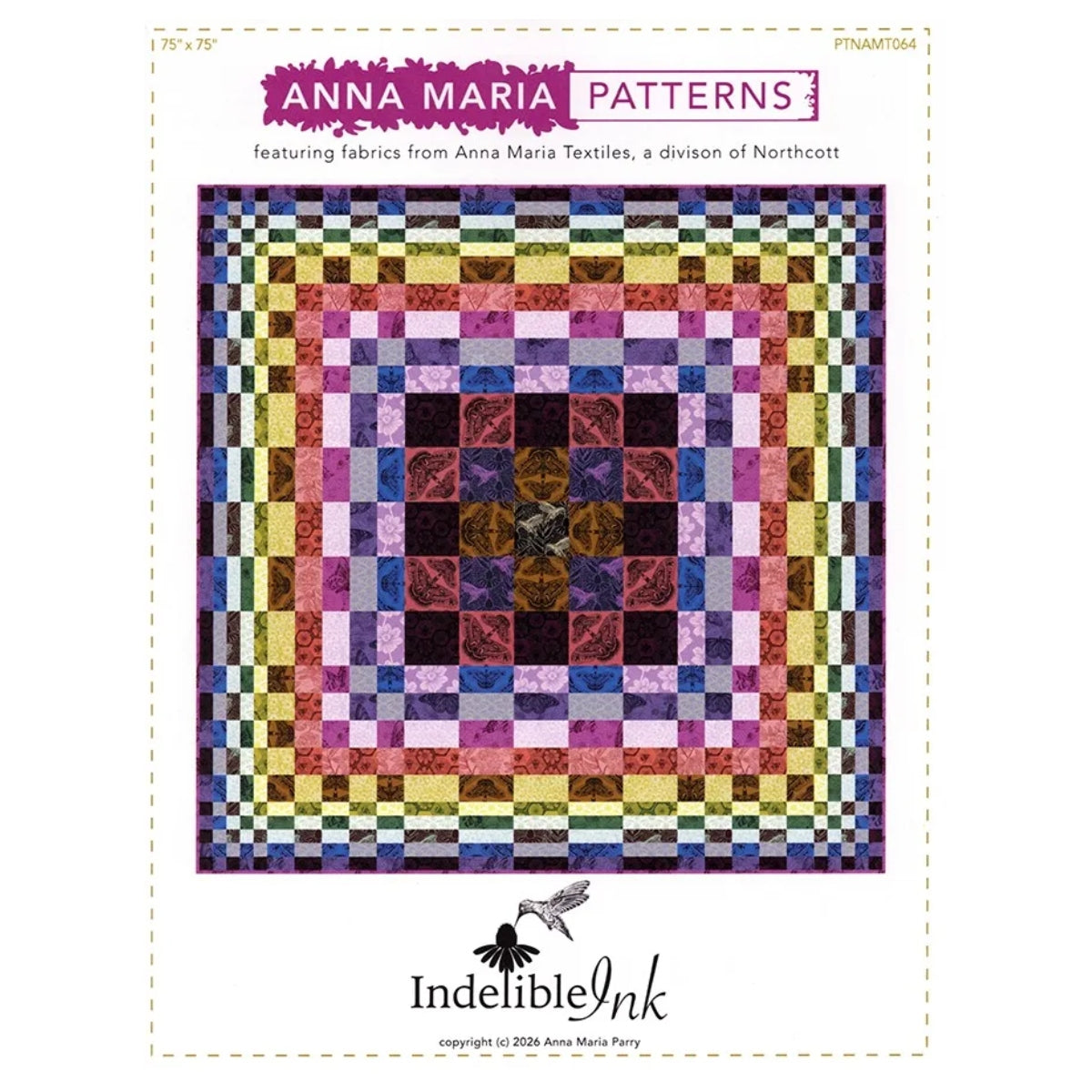 Indelible Ink Quilt by Anna Maria Textiles

Indelible Ink Quilt Pattern will make an exceptional addition to your pattern collection. Piece it together with prints in Indelible by Anna Maria for Northcott Fabrics for a picture perfect finished project.

**This is the pattern only.

Indelible Ink Quilt:
- Finished size: 75" x 75"
- Technique: Machine Pieced
- Skill Level: Beginner