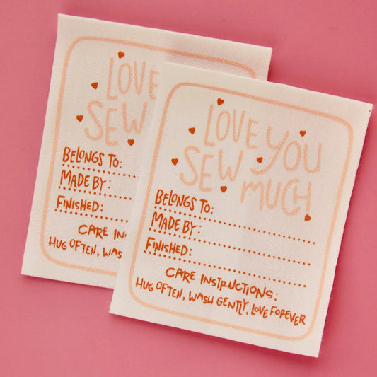 Add a personal touch to every project with our premium designer sew-in labels. Thoughtfully crafted for quilters, sewists, and makers, these high-quality fabric labels are perfect for your handmade garments, quilts, bags, and accessories.

Each label is designed to reflect your unique style — whether you're gifting a cherished quilt, selling your creations, or simply adding a heartfelt message to your work. Easy to sew into seams, hems, or quilt backs.

2 Pack, 2-3/4" x 3-1/2" end fold labels