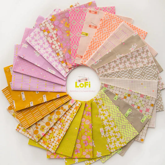 This Factory Cut FAT QUARTER BUNDLE contains 25 cotton linen prints from LoFi Linens by Rashida Coleman-Hale for Ruby Star Society.

Manufacturer: Ruby Star Society
Designer: Rashida Coleman-Hale
Collection: LoFi Linens
Material: 85% Cotton/15% Linen