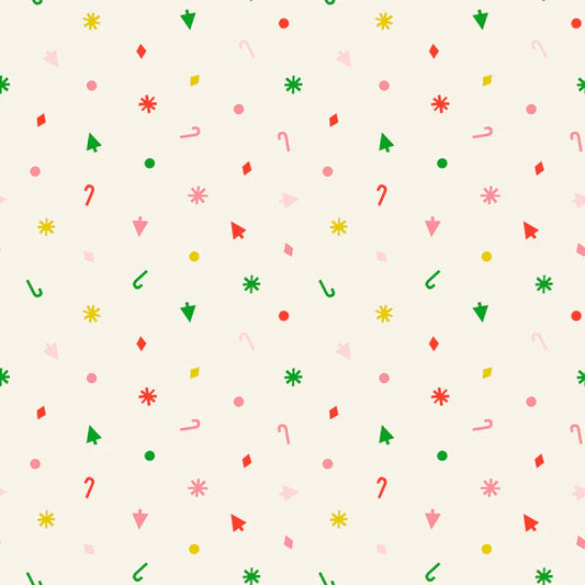 Manufacturer: Ruby Star Society
Designer: Kimberly Kight
Collection: Merry Happy
Print Name: Christmas Confetti in Multi
Material: 100% Cotton
Weight: Quilting
SKU: RS3103-12
Width: 44 inches