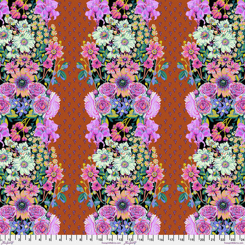 Manufacturer: FreeSpirit Fabrics Designer: Anna Maria Horner Collection: Good Gracious Print Name: Beata's Garden in Rust Material: 100% Cotton  Weight: Quilting  SKU: PWAH217.RUST Width: 44 inches