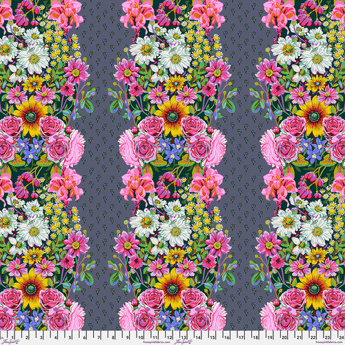 Manufacturer: FreeSpirit Fabrics Designer: Anna Maria Horner Collection: Good Gracious Print Name: Beata's Garden in Steel Material: 100% Cotton  Weight: Quilting  SKU: PWAH217.STEEL Width: 44 inches