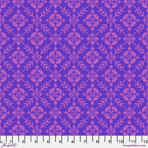 Manufacturer: FreeSpirit Fabrics Designer: Anna Maria Horner Collection: Good Gracious Print Name: Fair Isle Sm in Blueberry Material: 100% Cotton  Weight: Quilting  SKU: PWAH226.BLUEBERRY Width: 44 inches