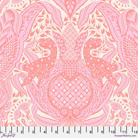 Manufacturer: FreeSpirit Fabrics Designer: Tula Pink Collection: Roar! Print Name: Gift Rapt in Blush Material: 100% Cotton  Weight: Quilting  SKU: PWTP224.BLUSH Width: 44 inches