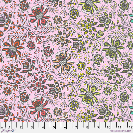Manufacturer: FreeSpirit Fabrics Designer: Tula Pink Collection: Roar! Print Name: Wild Vine in Blush Material: 100% Cotton  Weight: Quilting  SKU: PWTP227.BLUSH Width: 44 inches