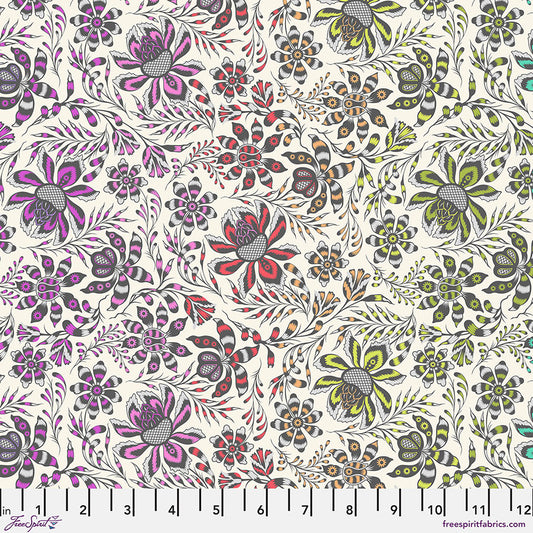 Manufacturer: FreeSpirit Fabrics Designer: Tula Pink Collection: Roar! Print Name: Wild Vine in Mist Material: 100% Cotton  Weight: Quilting  SKU: PWTP227.MIST Width: 44 inches
