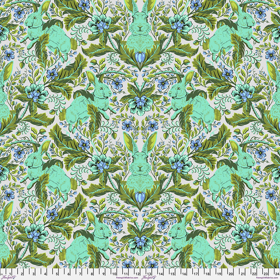 Manufacturer: FreeSpirit Fabrics
Designer: Tula Pink
Collection: Full Moon Forest II
Print Name: Hoppy Go Luck in Starlight
Material: 100% Cotton 
Weight: Quilting 
SKU: PWTP246.STARLIGHT
Width: 44 inches