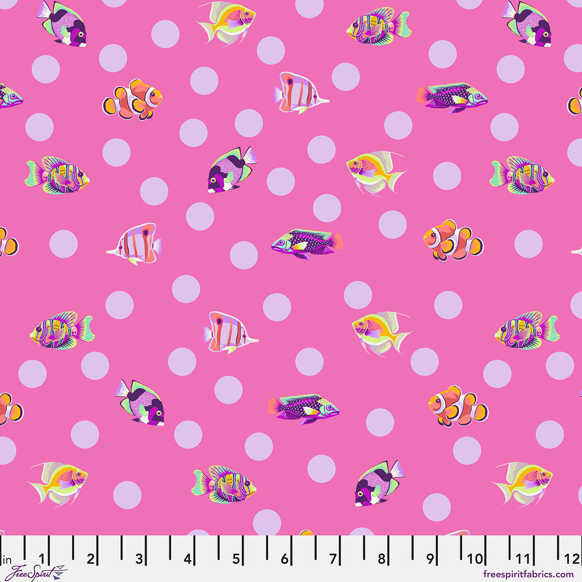 Manufacturer: FreeSpirit Fabrics
Designer: Tula Pink
Collection: Floral Reef
Print Name: School Crossing in Delphine
Material: 100% Cotton
Weight: Quilting
SKU: PWTP268.DELPHINE
Width: 44 inches