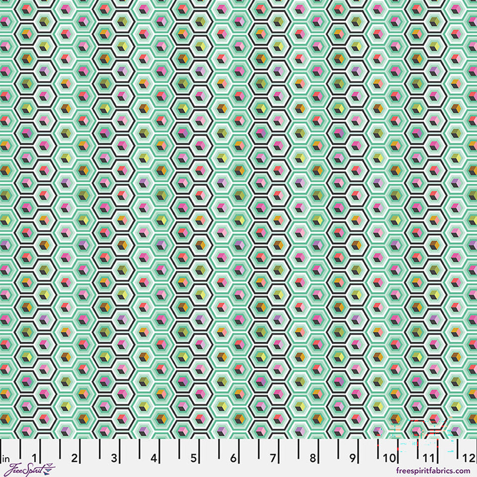 Manufacturer: FreeSpirit Fabrics
Designer: Tula Pink
Collection: Prince Charming {Deja Vu}
Print Name: Hex Box in Sweetmint
Material: 100% Cotton
Weight: Quilting
SKU: PWTP280.SWEETMINT
Width: 44 inches